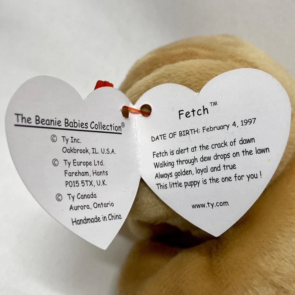 Ty Beanie Babies Fetch Golden Retriever Puppy Dog Retired 1997 1998 Tag‎ Errors